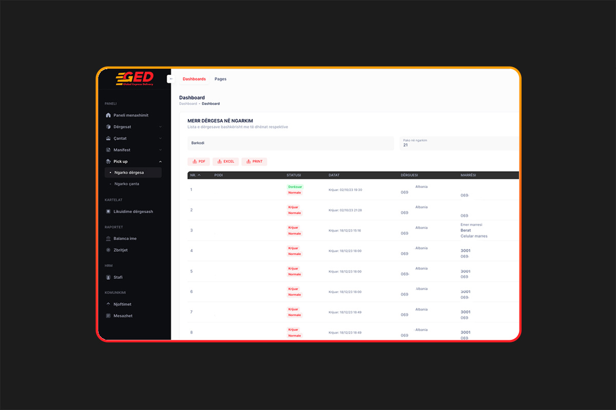 Program Saas për kompani postare private